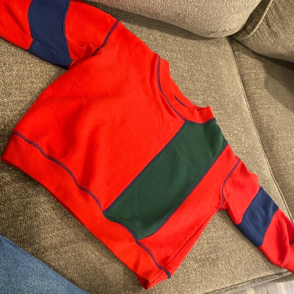 Vintage Red and Green Colorblock Sweatshirt